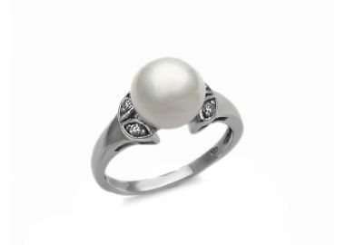 Υπέροχο Δαχτυλίδι με μαργαριτάρι και πέτρες DA134 - Asimenio - 