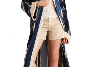 Ζακέτα Attrattivo Κιμονό Μακρύ Ριγέ 9921721-MULTICOLOR Γυναικείο - Attrattivo - 