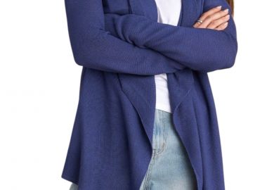 Ζακέτα Attrattivo Πλεκτή Με Κουκούλα 9P23392-INDIGΟ Γυναικείο - Attrattivo - 