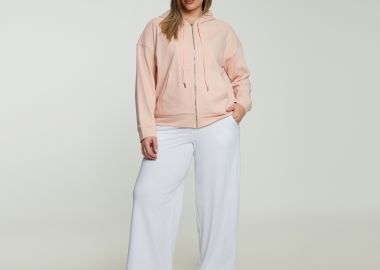 Ζακέτα φούτερ με κουκούλα και φερμουάρ - MAT FASHION - 