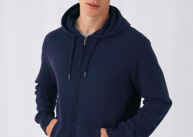 Ζακέτα Φούτερ με Κουκούλα WU03K B & C King Navy Blue - B & C - 