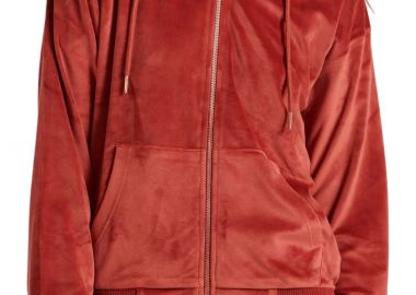 Ζακέτα Funky Buddha Βελουτέ Με Κουκούλα FBL010-100-06-RUST Γυναικείο - Funky Buddha - 