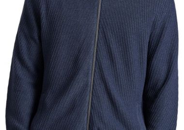 Ζακέτα Funky Buddha Με Ανάγλυφη Πλέξη & Κουκούλα FBM010-021-09-NAVY MEL Ανδρικό - Funky Buddha - 