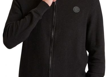 Ζακέτα Funky Buddha Πλεκτή Με Rubber Label FBM010-013-09-BLACK MEL Ανδρικό - Funky Buddha - 