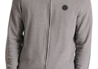 Ζακέτα Funky Buddha Πλεκτή Με Rubber Label FBM010-013-09-GREY MEL Ανδρικό - Funky Buddha - 