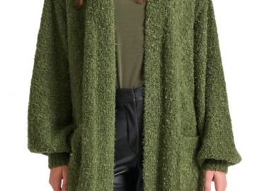 Ζακέτα Funky Buddha Πλεκτή Relaxed Fit FBL010-136-09-OLIVE Γυναικείο - Funky Buddha - 