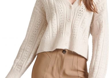 Ζακέτα Funky Buddha Relaxed Fit Cropped FBL010-121-09-CHALK Γυναικείο - Funky Buddha - 