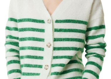 Ζακέτα Mexx Striped V-neck Cardigan JO0981036W-PEARL WHITE Γυναικείο - Mexx - 