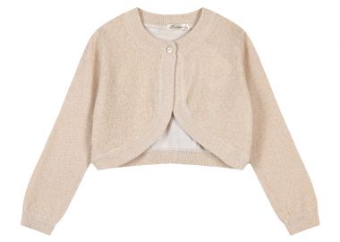 Ζακέτα πλεκτή μπολερό για κορίτσι - ΧΡΥΣΟ 15-100300-6 - OEM - 