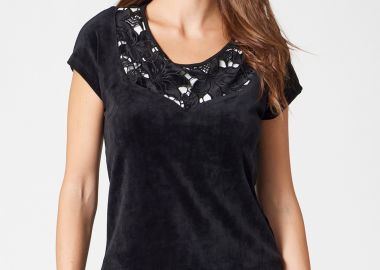 ΖΑΠΟΝΕ ΒΕΛΟΥΔΙΝΗ ΜΠΛΟΥΖΑ ΜΕ ΔΑΝΤΕΛΑ - Anna Raxevsky - 