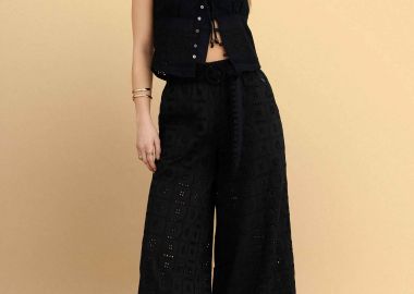 Ζιπ κιλότ broderie με ζώνη - 5206179093835 -  - 