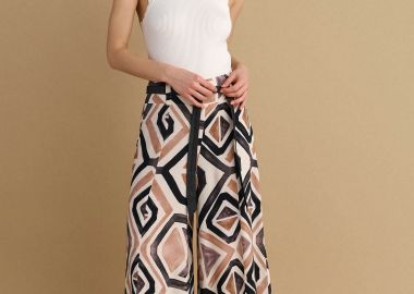 Ζιπ κιλότ εμπριμέ με ζώνη - 5206634952547 -  - 