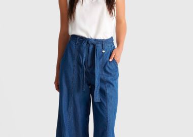 Ζιπ κιλότ με denim όψη - 5207251988612 -  - 