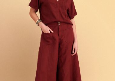 Ζιπ κιλότ με λινή όψη - 5206179091824 -  - 