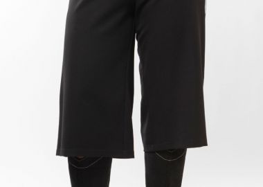 Ζιπ κιλότ με ρίγα στο πλάι σε μαύρο χρώμα -  - 