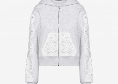 Zip-Up Hoodied Sweatshirt in Grey - Cutcuutur - 