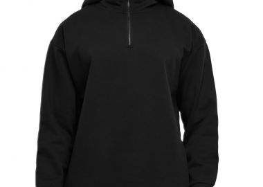 Zipped High Neck Hoodie Urban Classics TB6375 Black - Urban Classics - 
