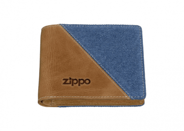Zippo Mens Wallet Denim Blue Tan - ZIPPO - 