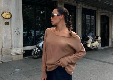 ZOHA γυναικεία πλεκτη μπλούζα καμελ - SOU - 