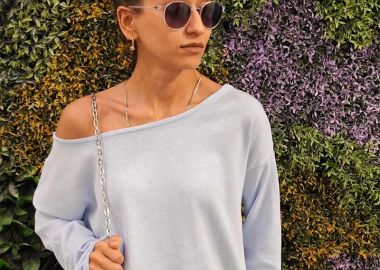 ZOHA γυναικεία πλεκτη μπλούζα σιελ - SOU - 