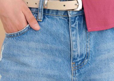 Ζώνη δερμάτινη με ασημένια αγκράφα - 5206179119610 -  - 