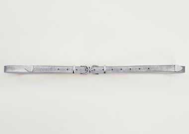Ζώνη δερμάτινη με διπλή αγκράφα - MAT FASHION - 