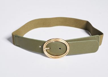 Ζώνη ελαστική με δερματίνη και αγκράφα -  - 