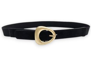 ζώνη ελαστική suede Luna μαύρο - PerfectDress.gr - 