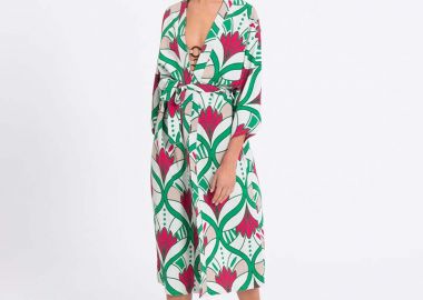 ZULA γυναικείο καφτάνι (ΠΡΑΣΙΝΟ) - SOU - 